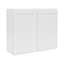 White Shaker RTA Wall Cabinet - Solid Wood, Soft-Close Multiple Sizes Available