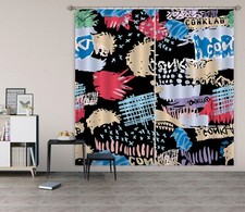 3D Art Painted Graffiti ZHUA976 Photo Curtain Window Blockout Fabric Amy 2023