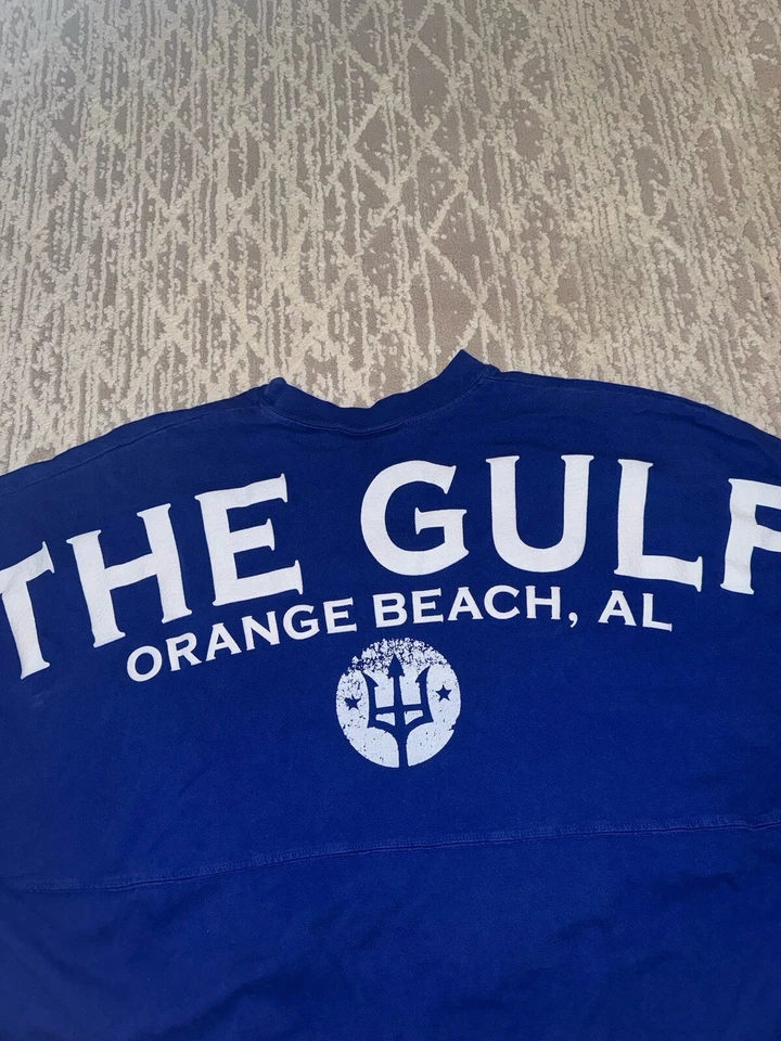 Jersey The Gulf Orange Beach Manga Larga Spirit Azul Excelente Estado Foto 3 de 4