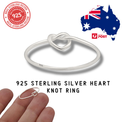 925 Sterling Silver Statement Ring Love Knot Minimal Delicate Designer