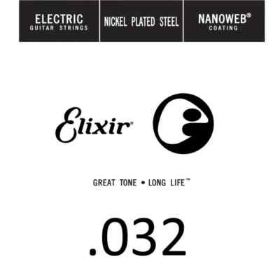 Elixir Nanoweb Nickelwunde 32 (0,032'') E-Gitarre einzelne Saite 32 Stärke