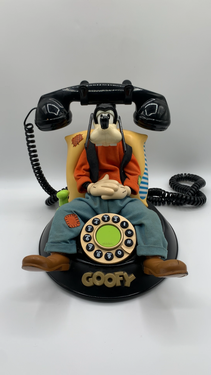 Vintage Disney Telemania Goofy Animated Talking Phone Works | eBay
