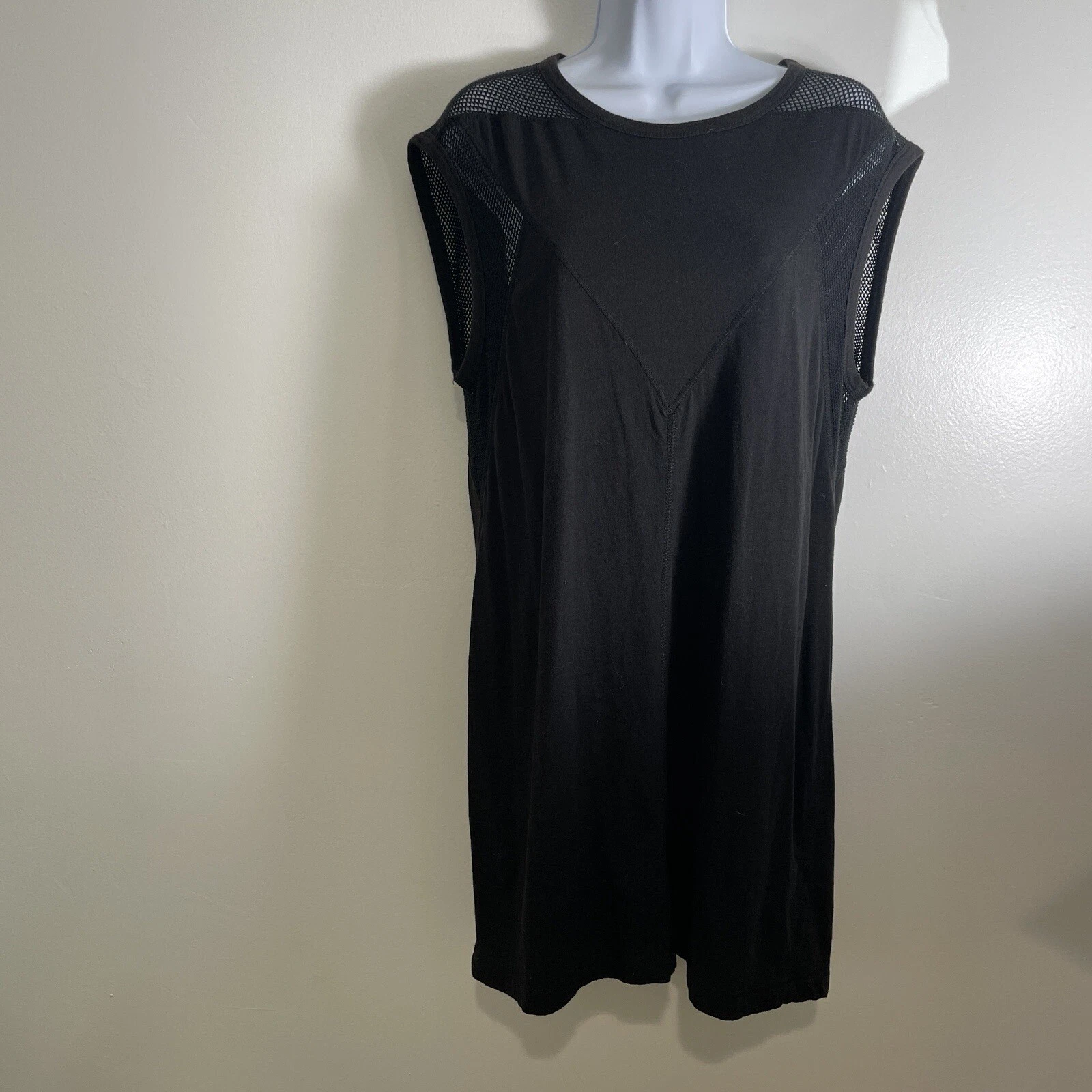 Alexander Wang abito a rete donna grande cappuccio maniche gotico cambio minimal cotone