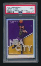 PSA 9 LEBRON JAMES 2019-20 PANINI HOOPS NBA CITY ARTIST PROOF GOLD #/10 *POP 1*