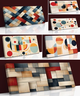 BUNTE ABSTRAKTE GEOMETRISCHE FORMEN ELEMENTE LEINWANDBILD WANDBILD BILD DRUCK