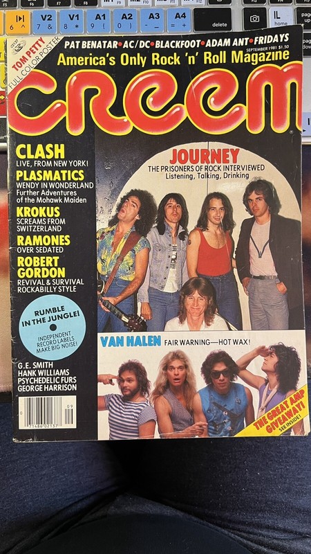 VTG CREEM MAGAZINE September 1981 Journey Van Halen Rock Music  Clash Ramones