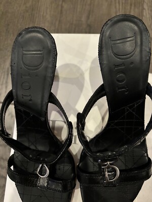 DIOR  Cannage Women s Mule Nior Size 37.5 BLACK