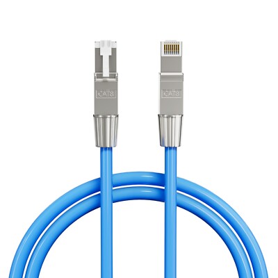 Syston Cat 8 Ethernet Cable 2000MHz 2GHz 40GB 22AWG 4pr Braided S/FTP-CMR Patch