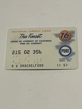 VINTAGE🇺🇸”UNION”76”PURE GAS & OIL COMPANY GAS STATION CREDIT CARD 👀LQQK👀