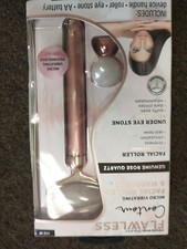 Finishing Touch Flawless Contour Vibrating Facial Roller  Massager Rose Quartz