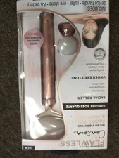 Finishing Touch Flawless Contour Vibrating Facial Roller & Massager Rose Quartz