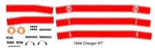 1969 DODGE Charger 500 - R/T - Super Bee RED 1/24th - 1/25th Decals