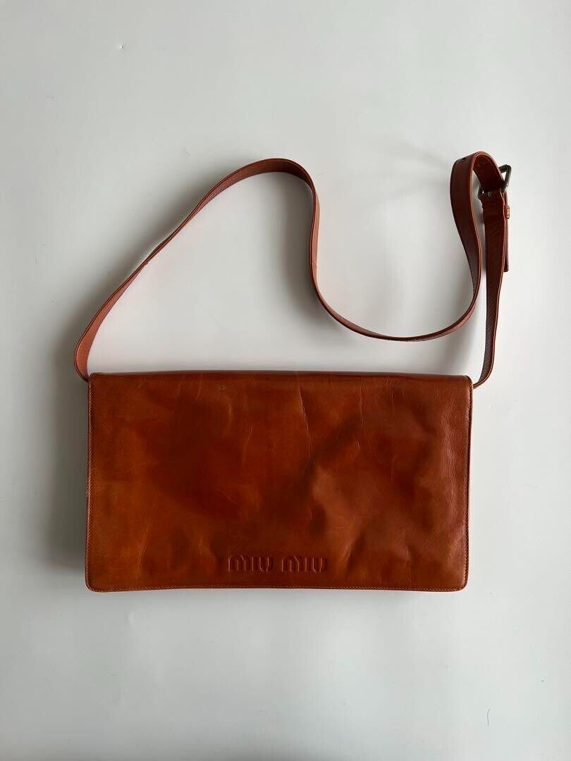 miu miu Archive SS1996 Leather Pocket Shoulder Bag Handbag miu miu Archive SS1996 Leather Pocket Shoulder Bag Handbag