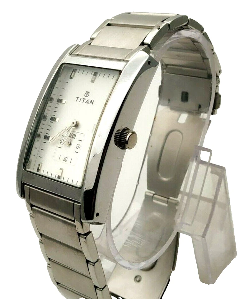 Titan Silver Chain Steel Royal Watch Metal Dial Date - Image 3 of 4