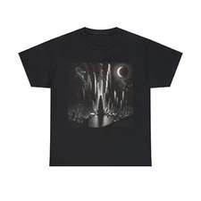 Unisex Adult T Shirt Art Deco Art Deco Futuristic Cityscape Poster Moon Lit City