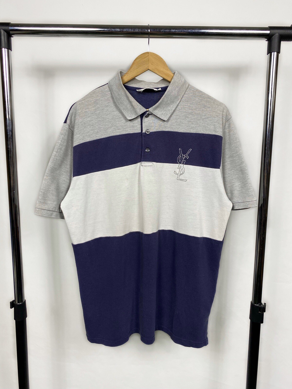 Polo Yves Saint Laurent con logo grande taglia XL