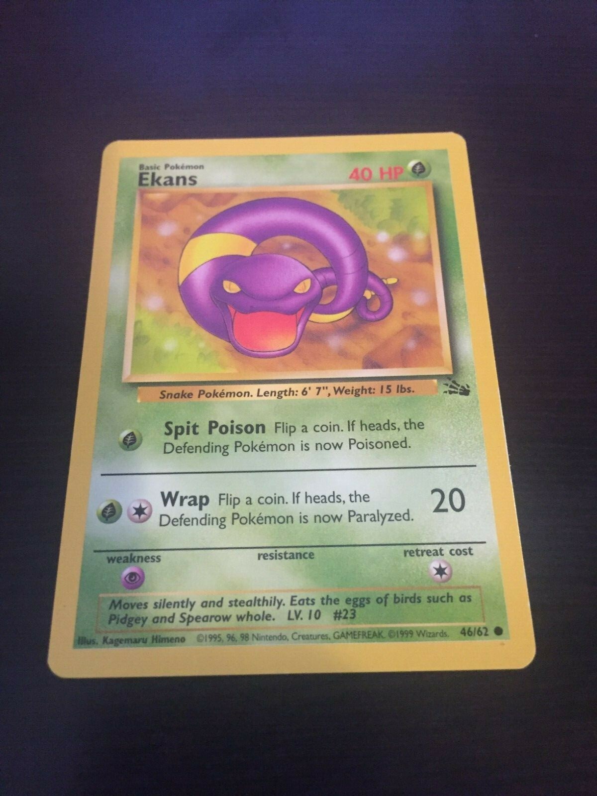 Pokemon TCG Ekans Fossil 46/62 Common NM/MINT