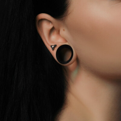 CZ Cluster Triangle Top Ear Cartilage Piercing Tragus Rook Daith Barbell Studs