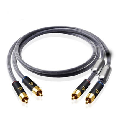 HIFi RCA Cable OCC and silver plated core With Carbon Fiber RCA Plug Cable