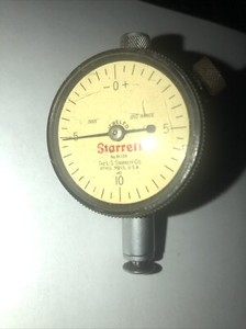 Vintage Starrett No. 81-134 Dial Indicator .0005" Grad. Jeweled .050" Range