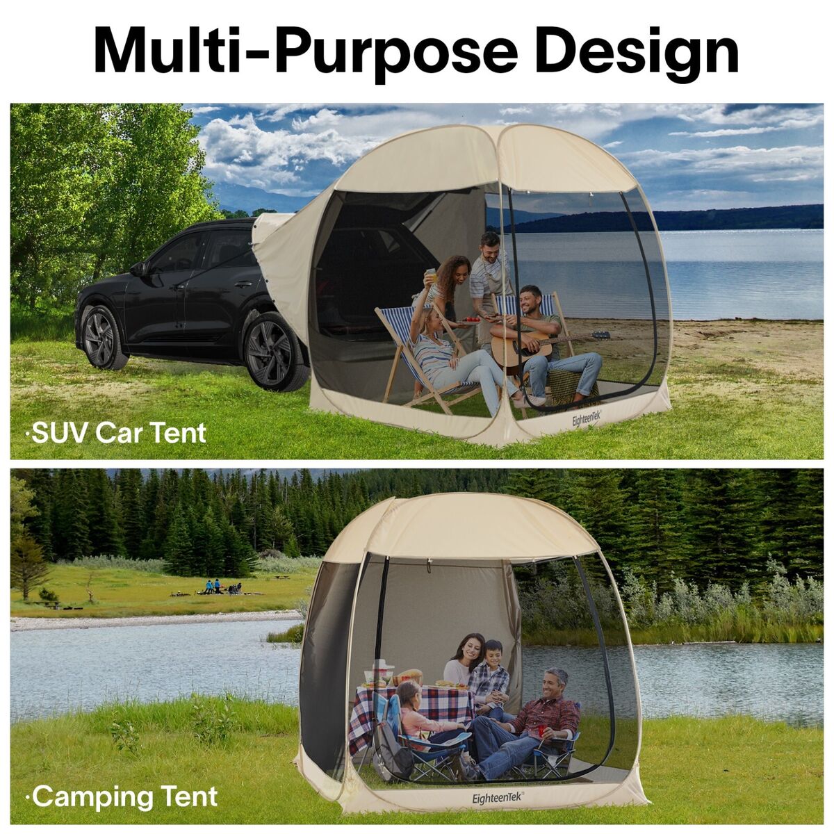EighteenTek Pop Up Truck Tents SUV Car Tent for Camping EighteenTek Pop Up Truck Tents SUV Car Tent for Camping