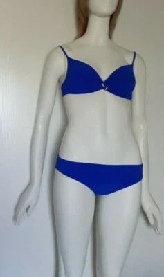 PAIN DE SUCRE MAILLOT DE BAIN BIKINI TAILLE 3 HAUT (FR90) / BAS T4 (FR44) BLEU - Photo 1/4