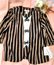 Vintage 90s Reina Industries Stripe Blazer with vest attached - NWT - Size 14