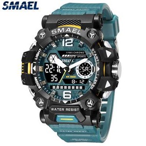 Mens Quartz Led Digital 50m Veille militaire sportive imperméable