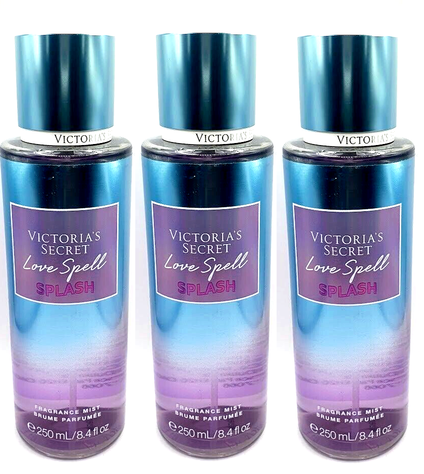 VICTORIA'S SECRET LOVE SPELL SPLASH BODY MIST 8.4 FL OZ (SET OF 3