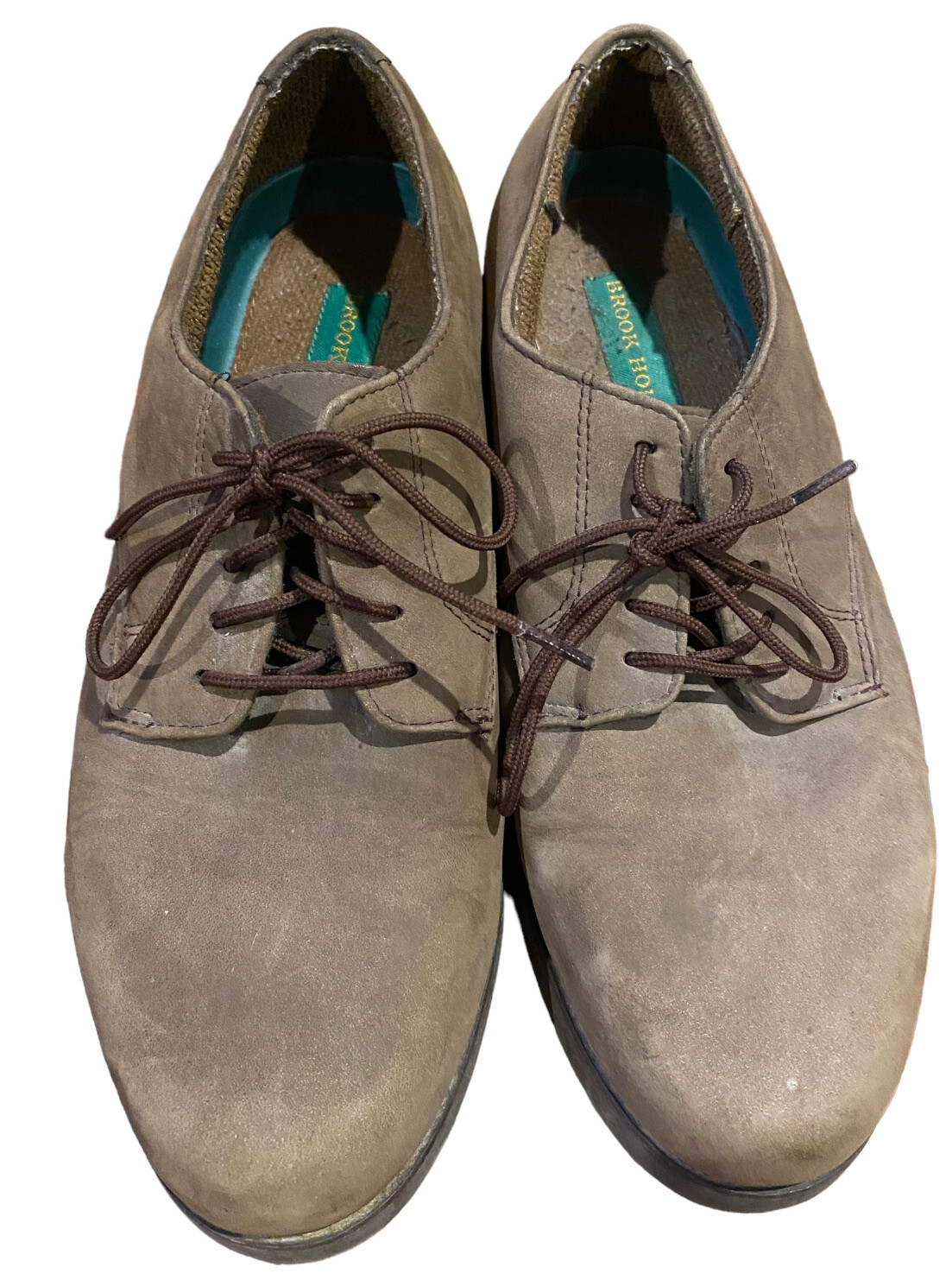 SAOLA Scarpe Oxford Brook Hollow da uomo 10 in pelle punta piatta pizzo casual marrone