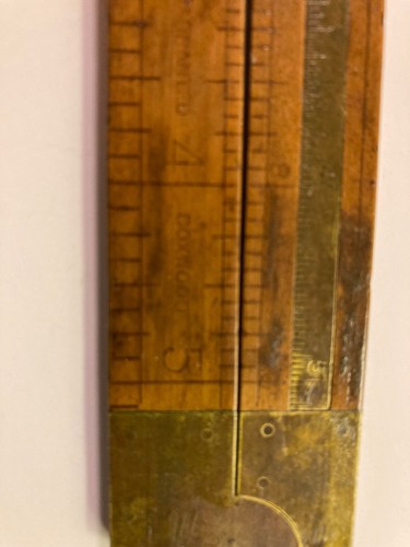 Vintage Stanley No. 36 Folding Ruler with Caliper Boxwood Brass rough condition - Picture 7 of 8