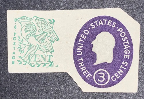 Travelstamps:US Stamps Scott #U534 Cut Square 3 w/ Eagle Handstamp Mint NH - Picture 2 of 5