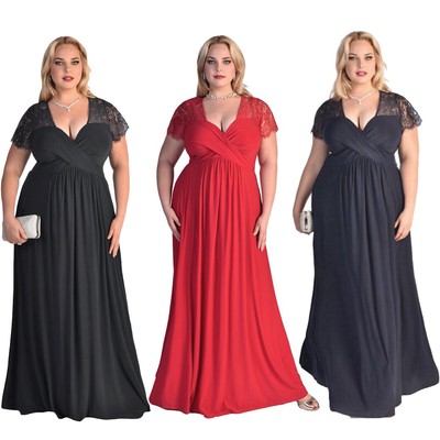 plus size short sleeve long dresses