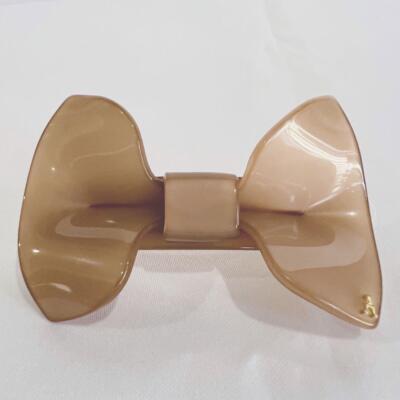 ALEXANDRE DE PARIS Ribbon Barrette Beige 3.5 inch