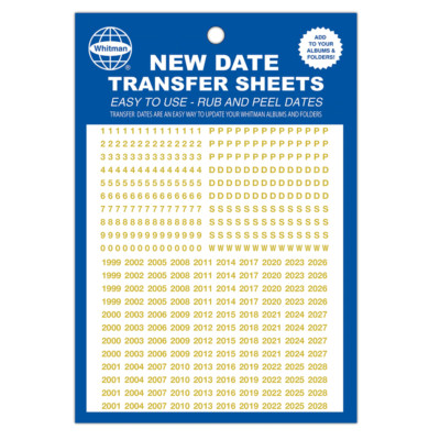 Gold Transfer Sheets with New Dates for Whitman Classic Coin Albums - Exclusive