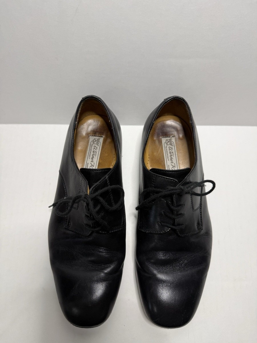 Werner Kern Tanzsport Ballroom Dance Black Leather Shoes Italy Men’s Size 7.5 View 3