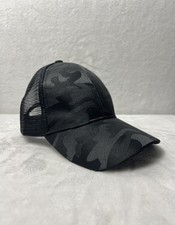 NWOT Black Camo Ponytail Mesh Back Trucker Hat Baseball Cap