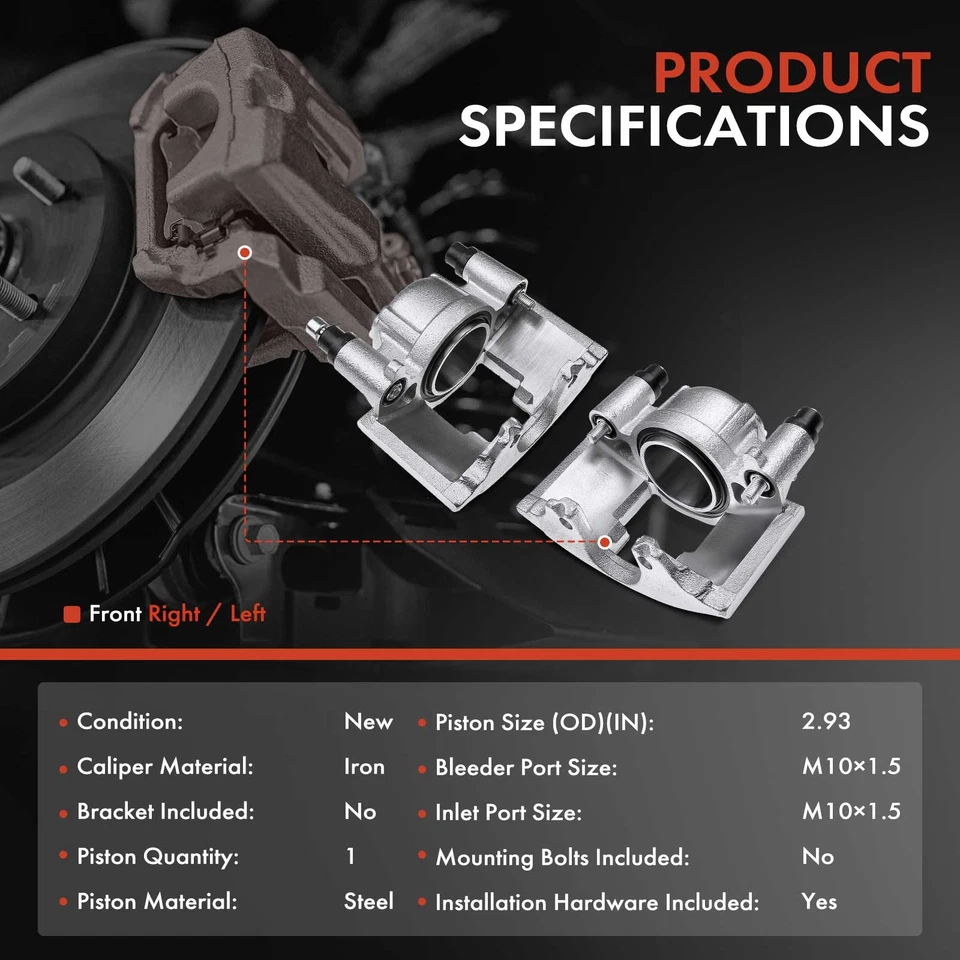 Front Brake Caliper & Hose Set for Chevy Tahoe 1995-2000 GMC Yukon C1500 C2500 - Image 2 of 4