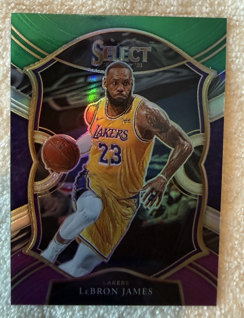 2020-21 Panini Select - Concourse LeBron James #23 Green White Purple Prizm