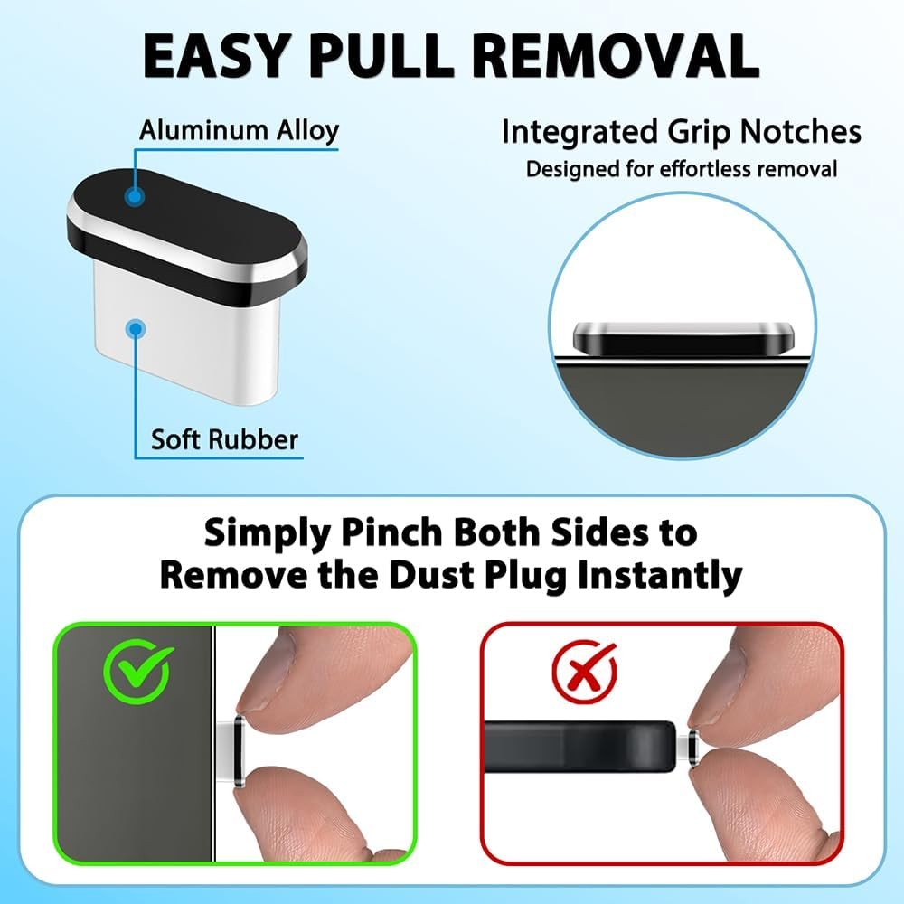 USB C Dust Plug USB C Port Cover, 4 Pack Type C Charging Port Plug Cover with Sp