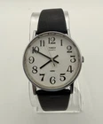 Vintage TIMEX Watch Unisex Silver Tone Stainless Steel Retro Big Numbers Dial