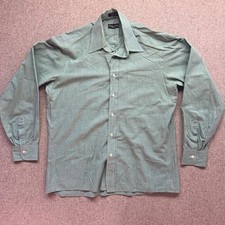 Vintage Christian Dior Monsieur Shirt Mens 16 34/35 Striped Made USA Green