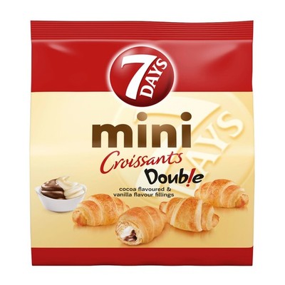 7Days Croissants Mini Double Vanille Kakao Geschmack Packung 185g
