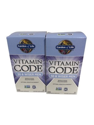Garden of Life, Vitamin Code, 50 & Wiser Men's Formula 240 Caps (Lot of 2)