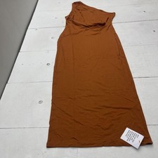 ASOS DESIGN Dress Womens 12 Brown One Shoulder Bodycon Jersey Party Cocktail