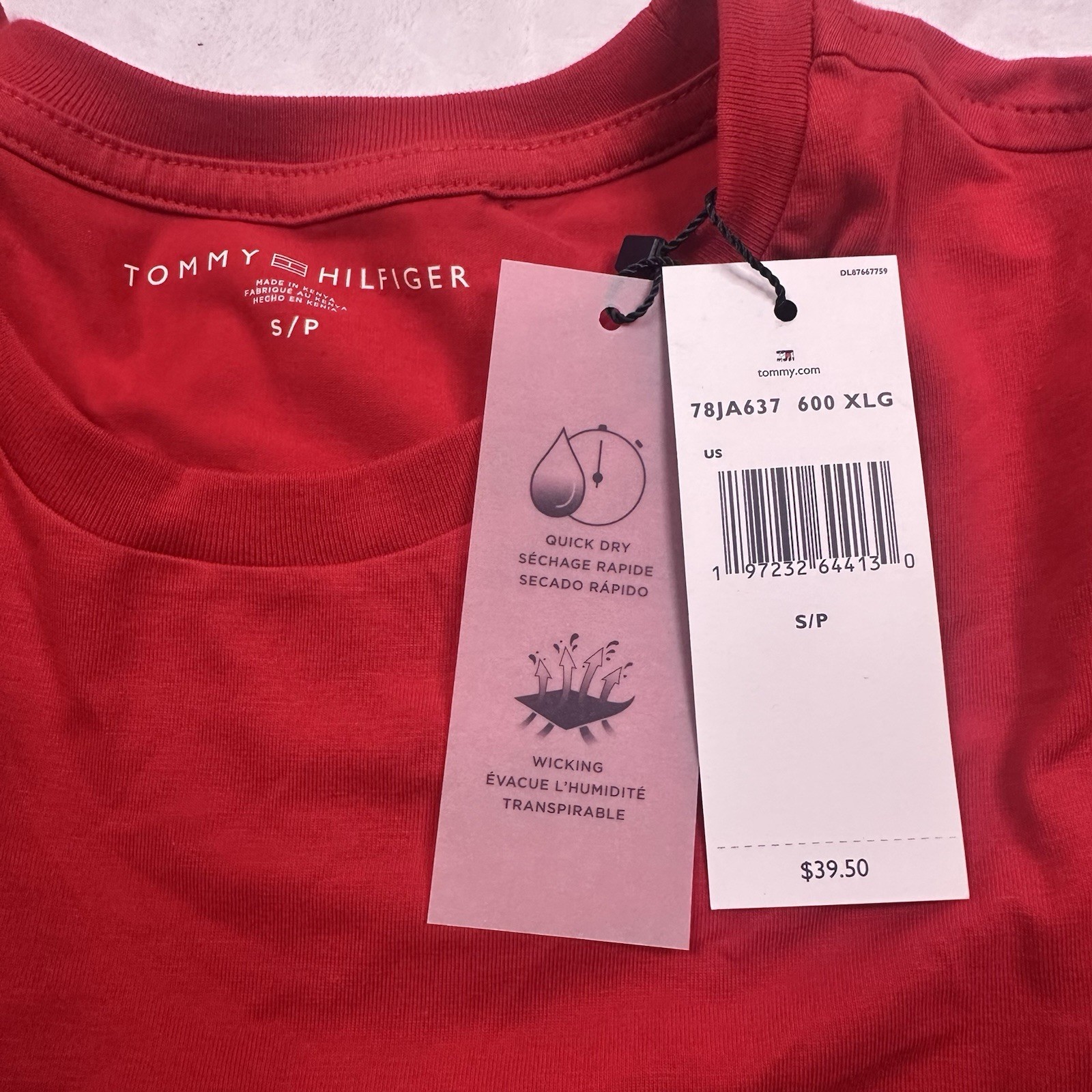 Tommy Hilfiger T-Shirt Men's Small Red  Quick Dry-Stretch Fabric #78JA637-600 thumbnail 4