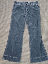 Vtg Eddie Bauer Corduroy Wide Leg Pants Woman's 16 Dark Grey