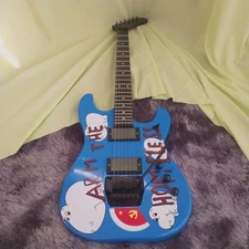 Tom Morello's "Arm The Homeless" Blue Electric Guitar Floyd Rose Tremolo Ship US