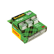 Scotch Magic Tape Refillable Dispenser 3/4" X 300" 3/Box Transparent Convenient