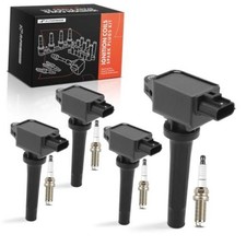 Set of 4 Ignition Coil Pack and Iridium Spark Plugs Black